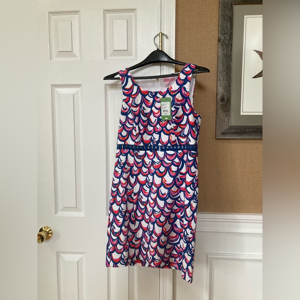 Lilly Pulitzer White Dress with Red and Blue Accents